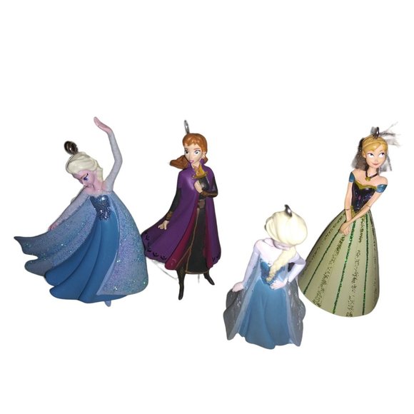 Disney Anna and Elsa Ornaments Lot of 4 Frozen Christmas Hanging Ornaments - Picture 3 of 10